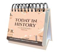 Calendrier perpétuel « To day in History » - Calendrier de bureau sur l'histoire du monde - Ce jour dans une histoire incroyable - Faits et réalisations - Interactif - Pour le salon