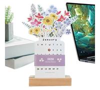 Calendrier pour Bureau 2026 - Petit Planificateur Mensuel d'Agenda avec Socle en Bois - Calendrier Humoristique 2026 - Pour Appartement Dortoir Hôtel Salle de hambre École Voyage