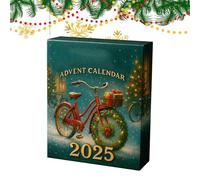 Calendrier Publicitaire 2025 Sur Le Thème Du Vélo - Compte À Rebours De Noël De 24 Jours Avec 24 Pendentifs De Vélos, Boîte Cadeau Au Design Moderne Et Vintage Avec Vélo Miniature - Cadeau Festif