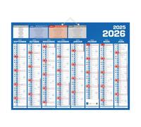 Calendrier semestriel mural 16 mois - 40,5 x 55 cm - septembre 2026 décembre 2027