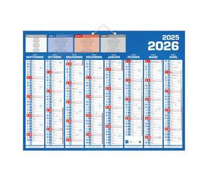 Calendrier semestriel mural 16 mois - 40,5 x 55 cm - septembre 2026 décembre 2027
