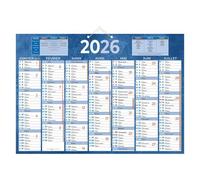 Calendrier semestriel mural 2027 - 38,5 x 54 cm - rouge