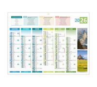 Calendrier semestriel mural 2027 - 4 saisons - 32 x 42 cm