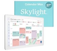 Calendrier Skylight Max : Calendrier numérique et planificateur de tâches intelligent de 68,6 cm, organisateur familial avec écran tactile interactif - Montage mural en portrait ou paysage, cadre