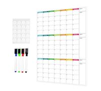 Calendrier tableau blanc 3 mois non daté réutilisable planification de la | Calendrier mural effaçable pour propriétaires de maisons, étudiants, enseignants, indépendants, maison, école, salon, chambre