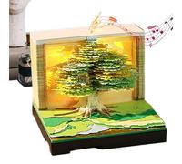Calendrier Time Piece 2026 - Art de sculpture sur papier avec charge Type-C, bloc-notes 3D de bureau, 8,5 cm, calendrier bloc-notes 3D détachable avec haut-parleur blue-tooth, poudre acrylique, D