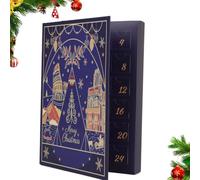 Calendrier vide 24 jours DIY Boîte de compte à rebours avec motif Dream | Compte à rebours à faire soi-même, 24 compartiments vides, thème Dream City, construction papier et blister
