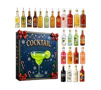 Calendriers de l'Avent Whisky 2026, 24 ornements de vin d'alcool de qualité supérieure Calendriers de l'Avent de Noël, décoration de calendrier de compte à rebours de Noël en acrylique 2D 24 jours