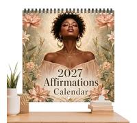 Calendriers muraux planificateur scolaire de 12 mois avec affirmations pour | Calendrier mural 2027 Maîtres Chambre Travail