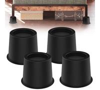 Calenxy Lot de 4 rehausseurs de meubles ronds de 10 cm et rehausseurs de table en plastique robuste pour lit, canapé, bureau, chaise, protection du sol d'éléphant et espace de rangement supplémentaire