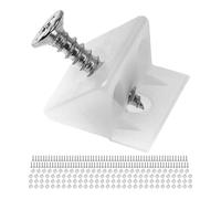 Cales pour meubles pour fonds de tiroirs et parois arrière d'armoire affaissés, 120 cales, vis à bois M2 x 16 mm incluses, en blanc, en plastique, entretoise d'angle en forme de L 14 x 9mm, connecteur