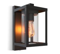 CALEX Applique LED Naples, E27, IP44 Luminaire extérieur Étanche aux Éclaboussures, Noir, Capteur Jour/Nuit, Aluminium, Style Industriel et Moderne, Avec Ampoule Incluse
