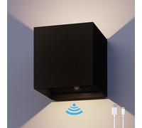 CALEX Applique LED Rechargeable, Bidirectionnelle, Blanc Chaud, Sans Câble, Détecteur de Mouvement, Noir, Intérieur/Extérieur
