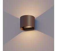 CALEX Applique Murale LED Ovale, Luminaire Extérieur, Coloris Rouille, bidirectionnel, 7W Lumière Blanche Chaude, Faisceau Lumineux Réglable