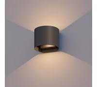 CALEX Applique Murale LED Ovale, Luminaire Extérieur, Noir, bidirectionnel, 7W Lumière Blanche Chaude, Faisceau Lumineux Réglable