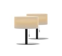 CALEX Lampes de Table Cascia - Lot de 2 - Luminaire Rechargeable, Sans Fil, Lumière Blanche Chaude & RGB, Batterie, Étanche, Déco pour Jardin, Salon, Chambre, Lumière d’Ambiance, Noir