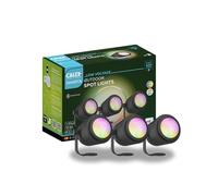 CALEX Outdoor Éclairage Jardin LED WiFi 24V, Set 3 Spots RGB, Blancs CCT ajustables, Alexa/Google/Siri, Noir, IP44