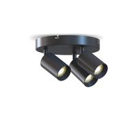 CALEX Plafonnier LED, 3 spots GU10 orientables, rond, noir & or (ampoules non incluses)