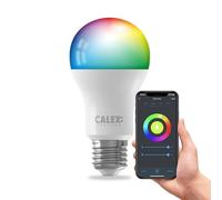 CALEX Smart Ampoule LED A60 E27 RGB CCT WiFi, 806lm, 9,4W, Alexa/Google/Siri, 16M couleurs, blancs 2200-4000K, dimmable, musique, scénarios, minuterie, sans pont, WiFi 2.4GHz