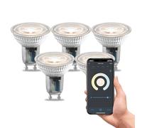 CALEX Smart Ampoule LED GU10 CCT Verre WiFi, 345lm, 4,9W, Alexa/Google/Siri, blancs 2200-4000K, dimmable, scénarios, sans pont, WiFi 2.4GHz (5)