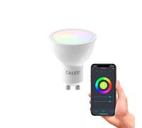 CALEX Smart Ampoule LED GU10 RGB CCT WiFi, 345lm, 4,9W, Alexa/Google/Siri, 16M couleurs, blancs 2200-4000K, dimmable, musique, scénarios, sans pont, WiFi 2.4GHz