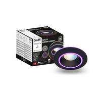 CALEX Spot LED Encastré Halo WiFi, anneau RGB, 6,5W 340lm, Alexa/Google/Siri, Noir, Blancs 2700-6500K, Dimmable