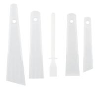 CALFOVERA Applicateur de Colle 5 Styles Spatule à Racler Le Cuir Colle Plastique Blanche Bâtonnets Racloirs Applicateurs de Mastic Outil pour Le Travail du Cuir Le Travail du Bois Le Brunissage