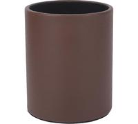 CALFOVERA Pot à Crayons Rond en Cuir PU pour Bureau Conteneur de Papeterie Multifonctionnel Boîte de Rangement de Luxe en Cuir Marron à Paillettes pour Stylos Pinceaux de Maquillage Étui Organisateur
