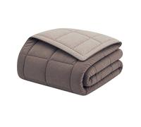 CALGARY - Couette Chaude Microfibre 400 gr/m² - Taupe & Lin - 140 x 200 cm