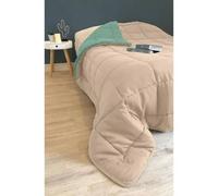 Calgary Couette Chaude Microfibre 400g/M² Beige Galet & Vert Lac 240x260cm