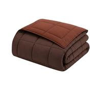 CALGARY - Couette Chaude Microfibre 400gr/m² - Choco & Moka - 200 x 200 cm