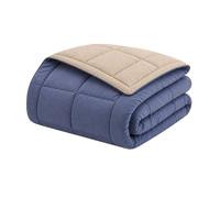 Zelesta Couette bicolore polyester Calgary Pétrole/Mastic 220 x 240 cm
