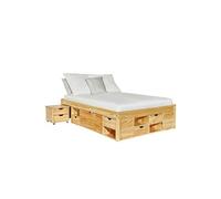 CALI - Lit 140x200cm multi-rangement Bois Massif -