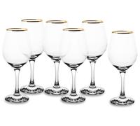 Calices En Verre Filo Or Pasabahce, Lot De 6, CL 46 Amber Golden Touch