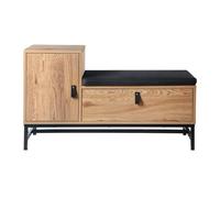 Calicosy Banc à Chaussures avec 2 Rangements Jill - L100 cm - Rangement Pratique - Gain de Place - pour Salon - l38 cm x L100 cm x H58 cm