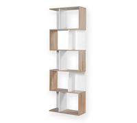 CALICOSY - Bibliothèque Multi-cases H180 cm - Décor Bois et Blanc - Bois clair