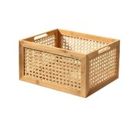 Calicosy Boîte en Bambou et Rotin Grand Modèle - L35x28x18cm - En Bambou - Rangement - Pour Chambre, Dressing - L35 x l28 x H18 cm