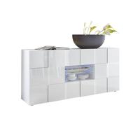 Calicosy Buffet 2 Portes 2 Tiroirs - Fabrication Italienne - en Panneaux de Particules - pour Salon, Salle à Manger - L181 x H84 x l43 cm