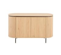 CALICOSY - Buffet 2 Portes avec Effet Rainuré L120 cm - MALAGA - Bois clair