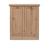 Calicosy Buffet 2 Portes et 2 Tablettes avec Poignées Boutons en Métal L80 cm - Timber - Fabriqué à Partir de Panneaux de Particules - Couleur Chêne Artisan - pour Salon, Salle à Manger -