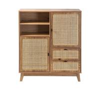 Calicosy - Buffet Haut 2 Portes 2 Tiroirs en Rotin - Alia