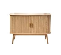 Calicosy - Buffet Vintage décor Bois 2 Portes coulissantes Ernest - 4 Niches Intérieures - Style Naturel et Vintage - Meuble de Rangement - pour Salon, Salle à Manger - L110 x P39 x H75 cm