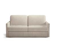 CALICOSY - Canapé 3 places convertible en tissu Matelas 14cm - COSENZA - Beige