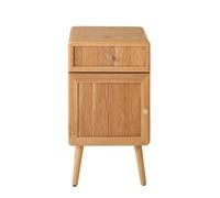 CALICOSY - Chevet 1 porte et 1 tiroir avec façades lamellées H71 cm AVA - Bois clair