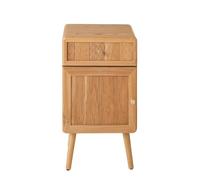CALICOSY - Chevet 1 porte et 1 tiroir avec façades lamellées H71 cm AVA - Bois clair