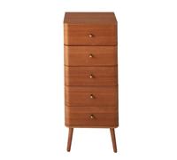 Calicosy - Chiffonnier 5 Tiroirs avec Façades aux Bords Arrondis et Pieds en Bois - H100 cm - Style Rétro et Élégant - Collection Karl