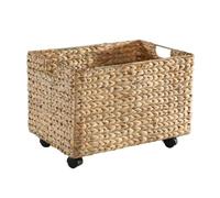 Calicosy Coffre à Jouet à roulettes en Jacinthe d'eau - L50 cm | Coffre de rangement enfant, Panier de rangement avec roulettes, Design naturel et pratique