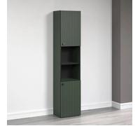 trendteam smart living - PureBliss - Armoire Haute - Vert - Armoire de Salle de Bain avec Aspect rainuré - (l x H x P) 40 x 186 x 31 cm - Armoire de Salle de Bain avec poignées en métal élégantes