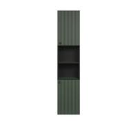trendteam smart living - PureBliss - Armoire Haute - Vert - Armoire de Salle de Bain avec Aspect rainuré - (l x H x P) 40 x 186 x 31 cm - Armoire de Salle de Bain avec poignées en métal élégantes