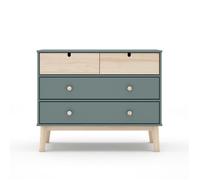 CALICOSY - Commode 4 tiroirs L100 cm LÉONIE - Vert kaki